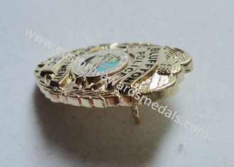 3D 금속 아연 합금, 스테인리스, 연약한 PVC Bluffton 경찰 단단한 사기질 Pin의 주문 접어젖힌 옷깃 핀