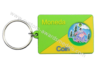 사업 선전용 선물 Moneda 동전을 가진 연약한 Pvc 다채로운 열쇠 고리