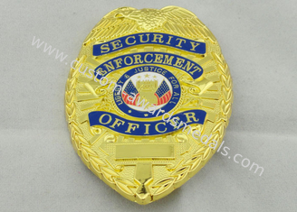 80mm 경찰 기념품 기장, 뒷쪽에 금 도금 브로치 Pin를 가진 아연 합금