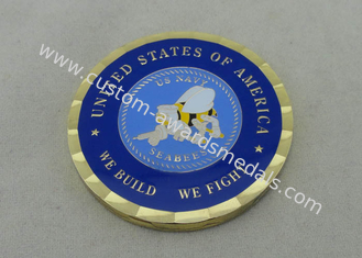 금관 악기 미국 해군 SEABEES에 의하여 개인화된 동전은 우리를 위한 2.0 인치에서 각인해 건축합니다 우리를 싸웁니다 동전을 죽습니다