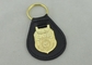금 도금 상징을 가진 3D NCIS에 의하여 개인화되는 가죽 열쇠 고리