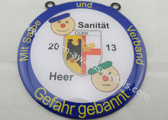Gefahr Gebannt, 편평한 또는 두 배 측 에의한 스테인리스 Sanitat Karneval 실크 스크린 인쇄 메달