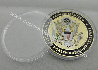 금 도금 아연 합금/백랍/금관 악기 미국 건강 &amp; 인간적인 서비스는 동전을 개인화했습니다