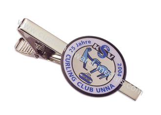 스테인리스 실크 스크린 인쇄 컬 클럽 Unna 동점 막대기, 니켈 도금을 가진 개인화된 동점 막대기