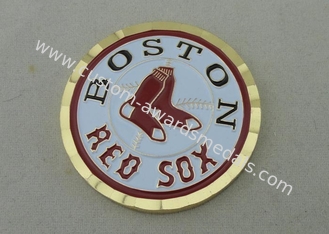 금관 악기 쳐진 연약한 사기질에 의하여 2.0 인치 보스턴 레드삭스에 의하여 개인화된 동전은 죽습니다