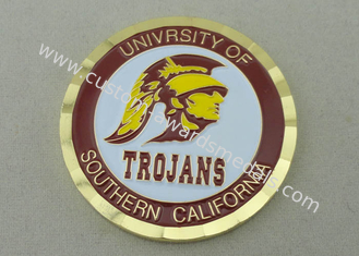 다이아몬드 커트 가장자리를 가진 고급장교에 의하여 각인되는 개인화된 동전 사우스 캘리포니아 대학