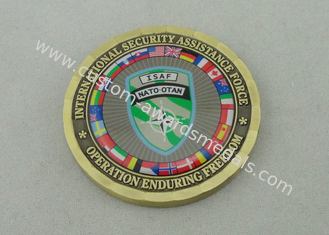 2.0 인치 ISAF 북대서양 조약기구 OTAN에 의하여 개인화된 동전은 곁에 주물과 금 도금 죽습니다