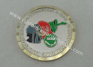 ISAF 군 금관 악기 동전 연약한 사기질을 도금하는 2개의 음색 1.75 인치