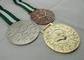 스포츠 회의, 휴일, 포상을 위한 긴 리본을 가진 메달이 은과 금 도금에 의하여 3D