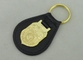 금 도금 상징을 가진 3D NCIS에 의하여 개인화되는 가죽 열쇠 고리