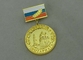 합성 사기질과 금 도금을 가진 32 mm 포상 리본 메달
