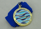 아연 합금 주물에 의하여 Hawaiian 카누 클럽 리본 3d 메달은 금 도금을 가진 죽습니다