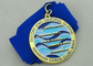 아연 합금 주물에 의하여 Hawaiian 카누 클럽 리본 3d 메달은 금 도금을 가진 죽습니다